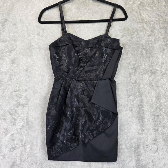 BCBGGeneration Dress Womens 2 Metallic Jacquard Sweetheart Strap Mini Party - Picture 1 of 13